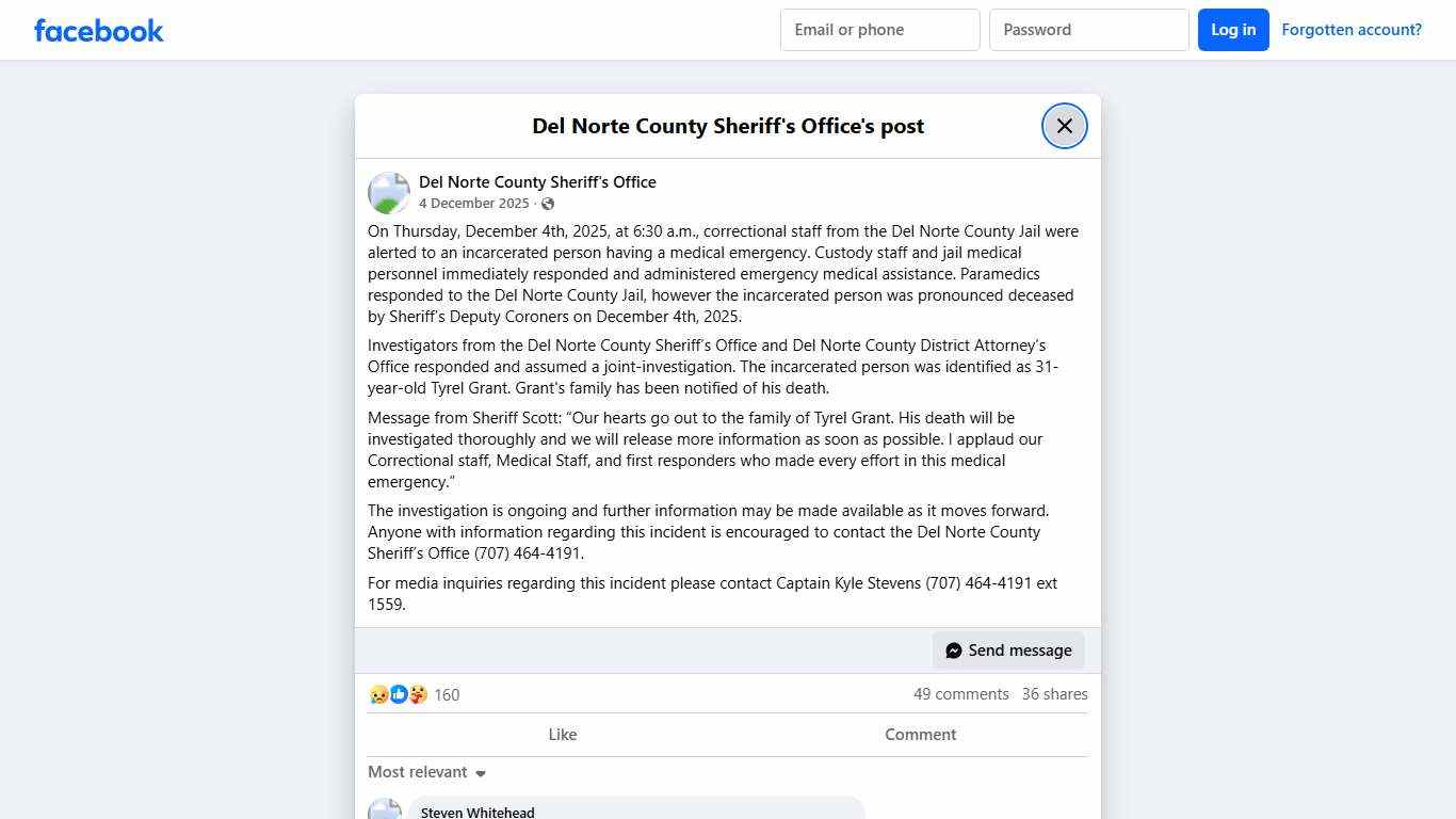 On Thursday, December... - Del Norte County Sheriff's Office | Facebook